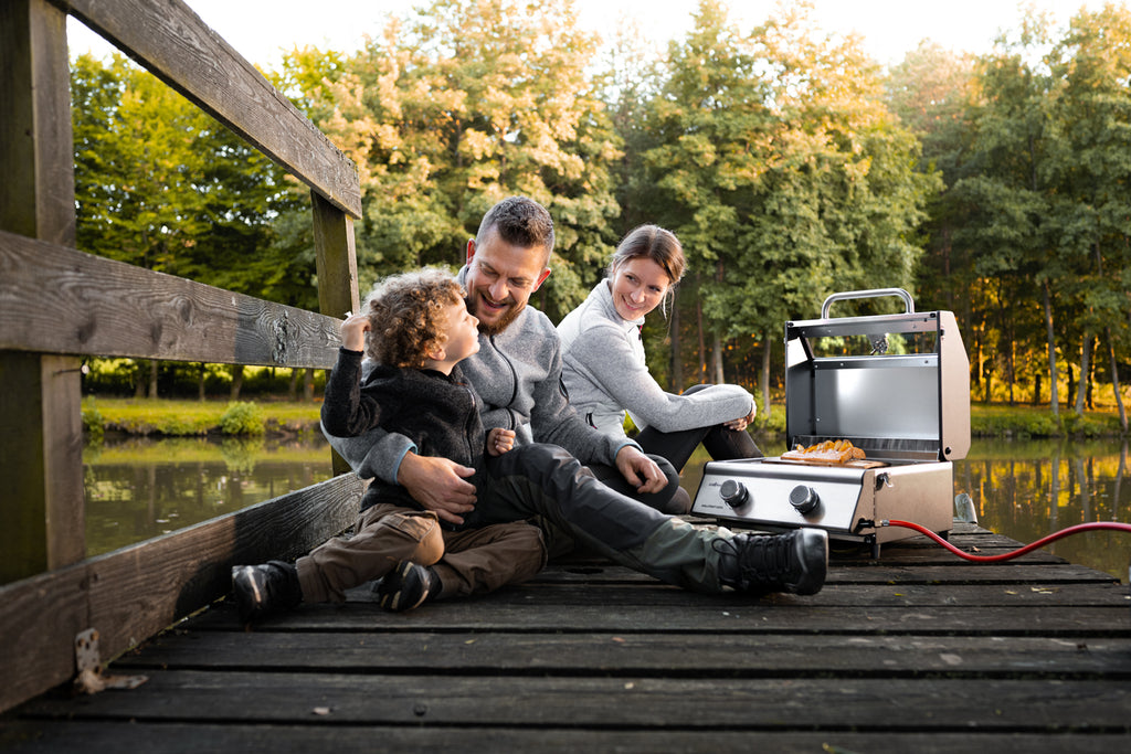 Campinggrill G201E 2 brennere camping-sett basic montert og klar til bruk