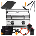 Campinggrill G201E 2 brennere camping-sett komplett forfra