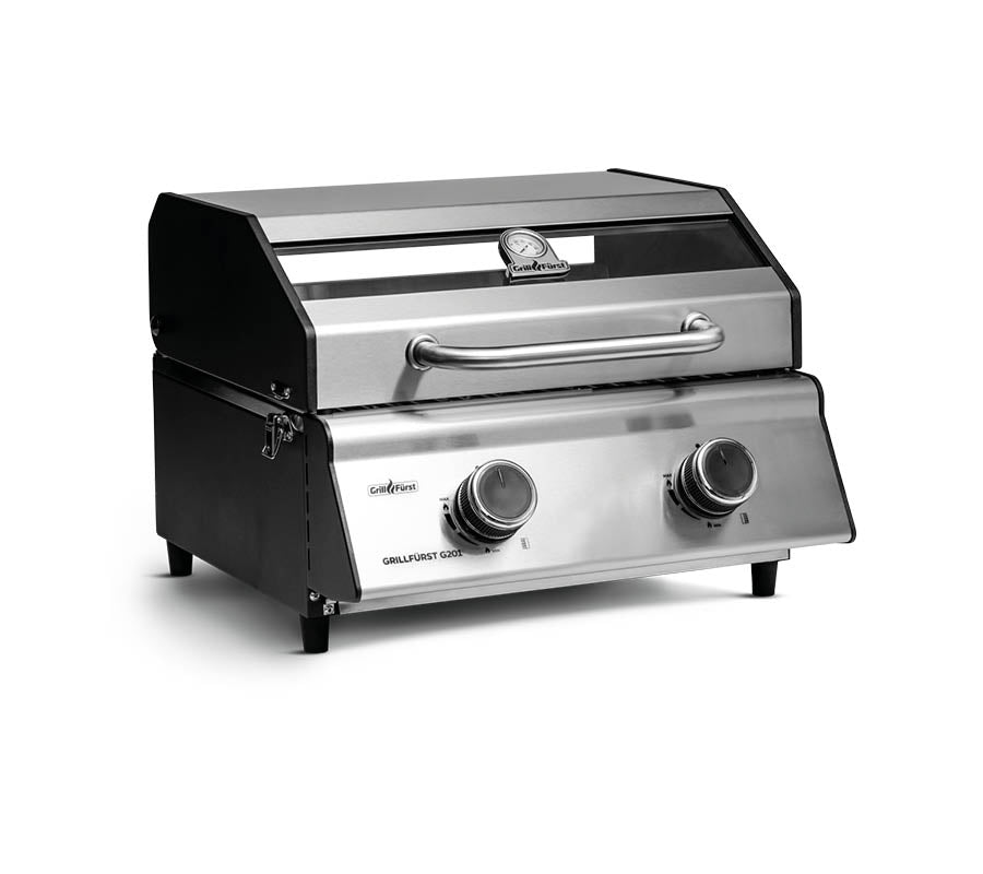 Campinggrill G201E 2 brennere med grillplate og trekk sammenbrettet trekk