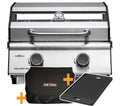 Campinggrill G201E 2 brennere startsett med grillplate forfra