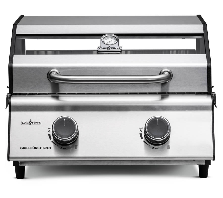 Campinggrill G201E 2 brennere startsett med grillplate med støpejern grillplate