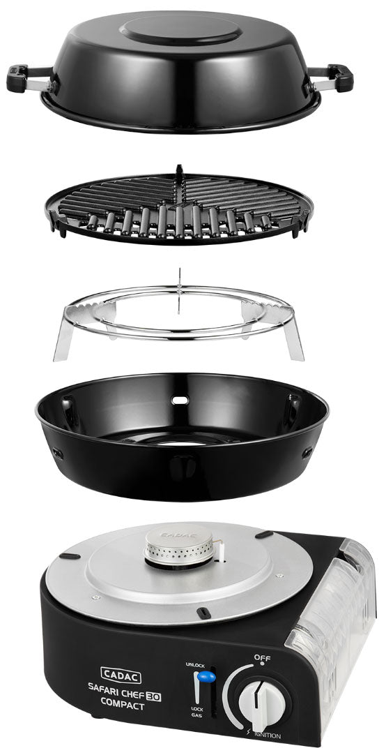Campinggrill Safari Chef 30 Compact Combo gass CADAC forfra