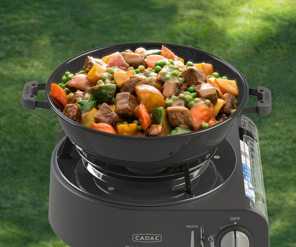 Emaljert fettoppsamler på Campinggrill Safari Chef 30 Compact Combo gass CADAC