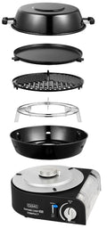 Campinggrill Safari Chef 30 Compact Deluxe gass 28 cm sett forfra