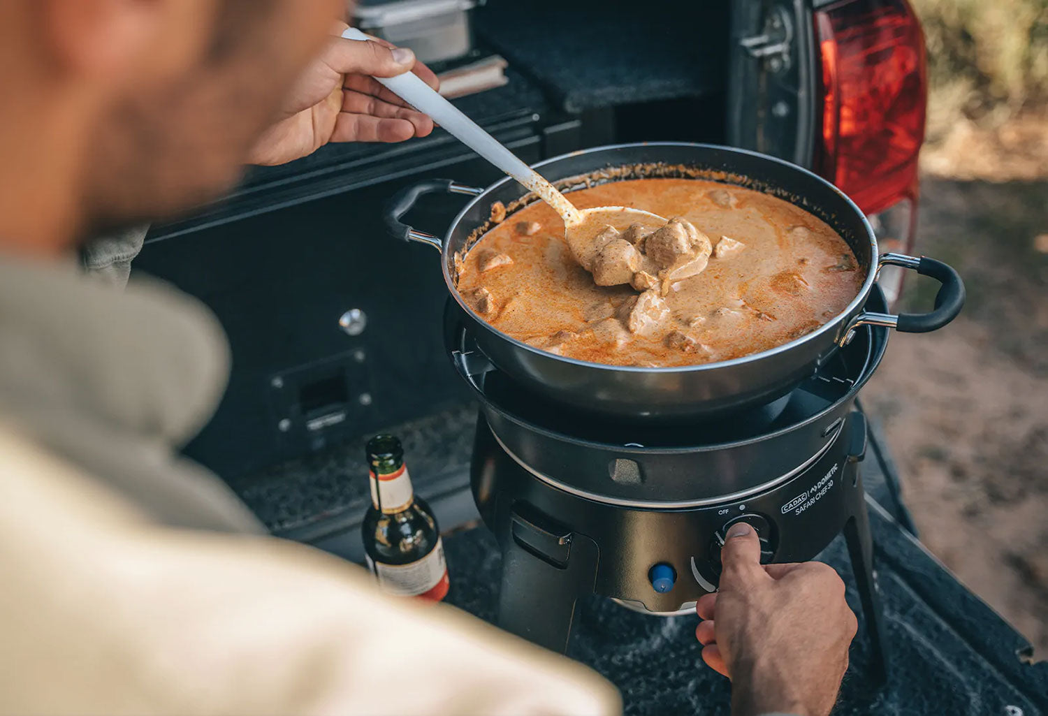 Detalj av grillflate på Campinggrill Safari Chef 30 HP Combo 2025 gass