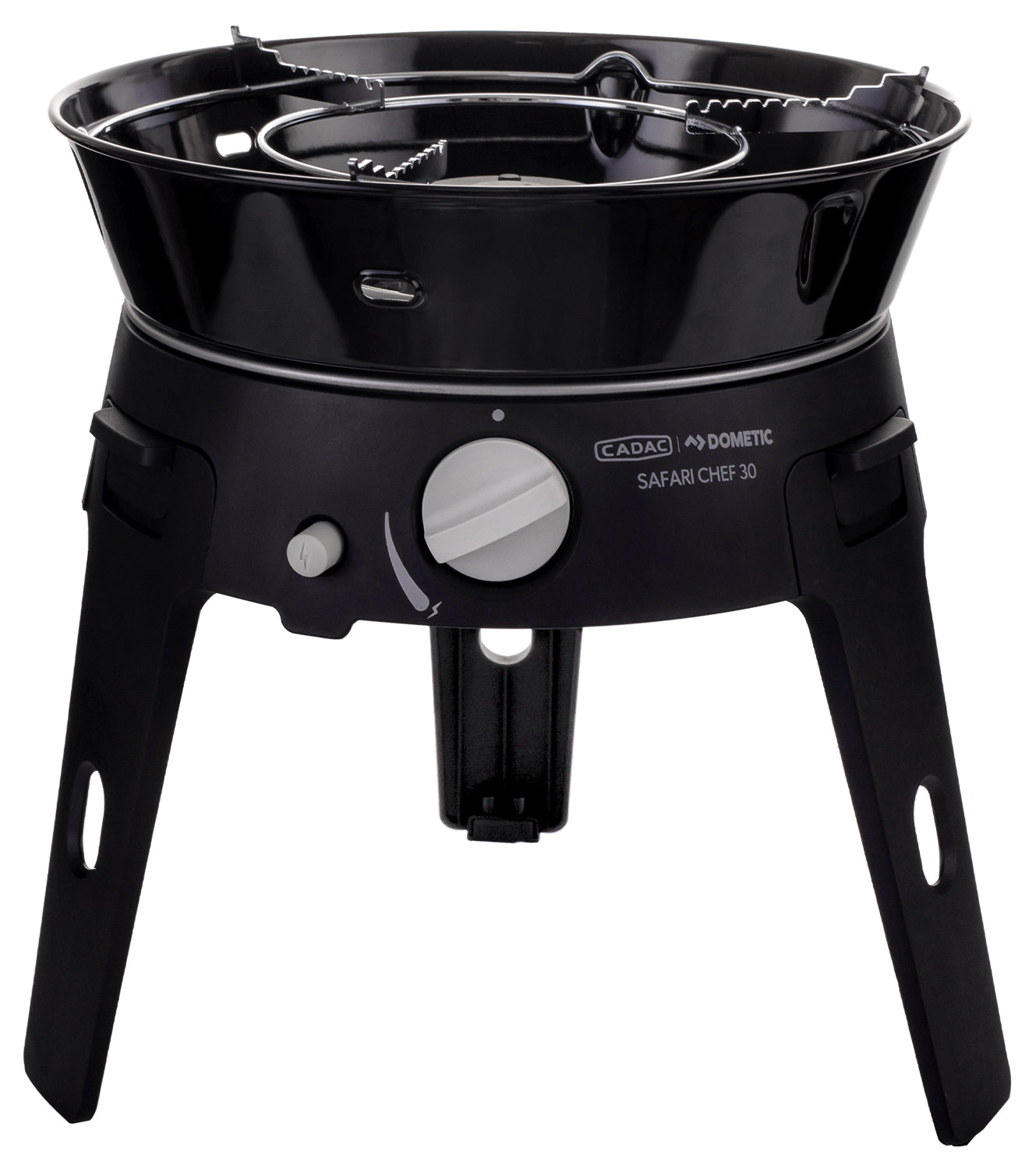 Nærbilde av brenner på Campinggrill Safari Chef 30 HP Combo 2025 gass