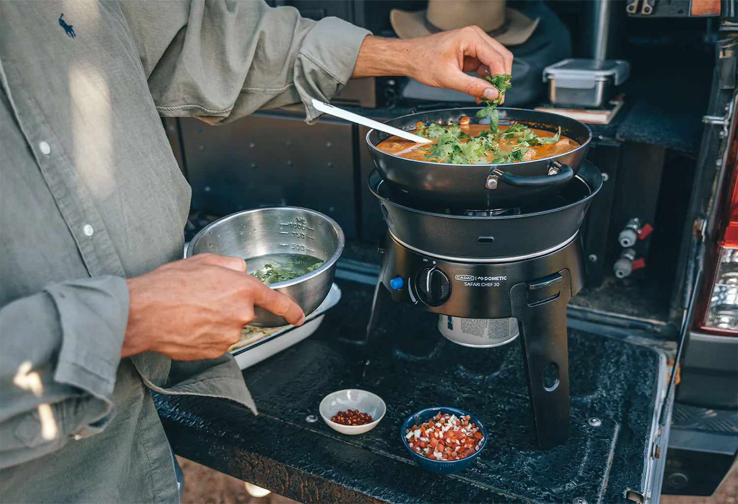 Detalj av grillrist på Campinggrill Safari Chef 30 HP Deluxe