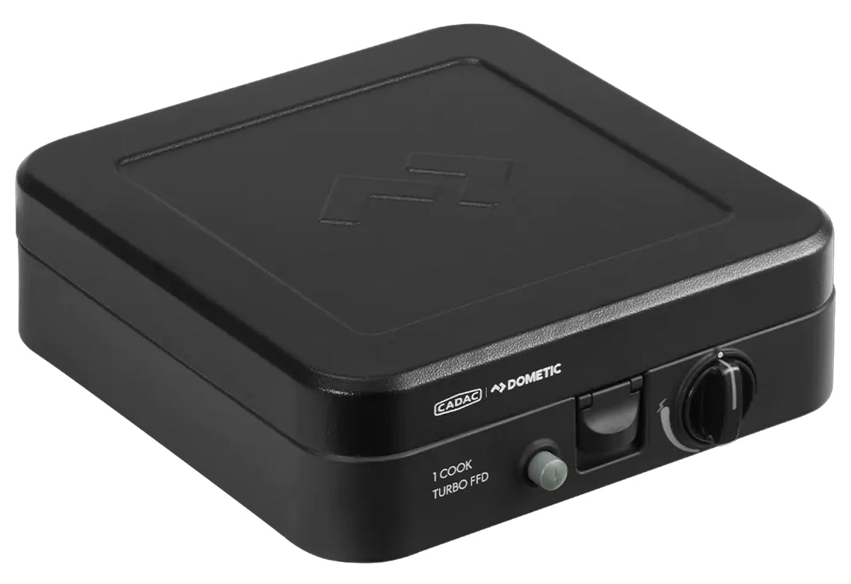 Campingkoker 1-Cook Turbo FFD Stove montert med lokk