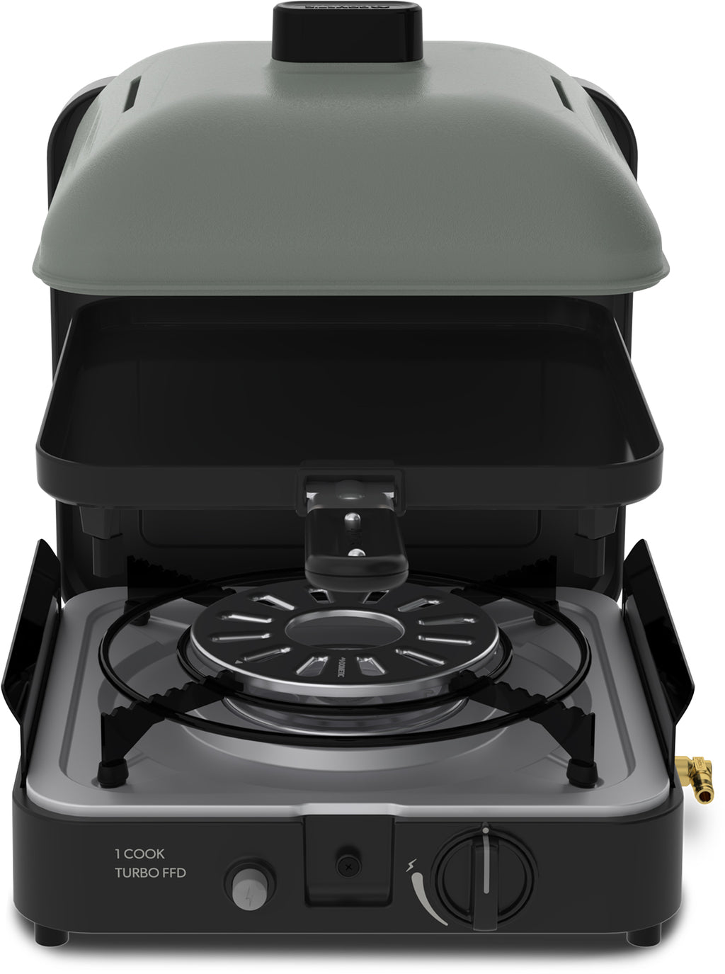 Campingkoker 1-Cook Turbo Pro FFD Combo 50 mbar bakside