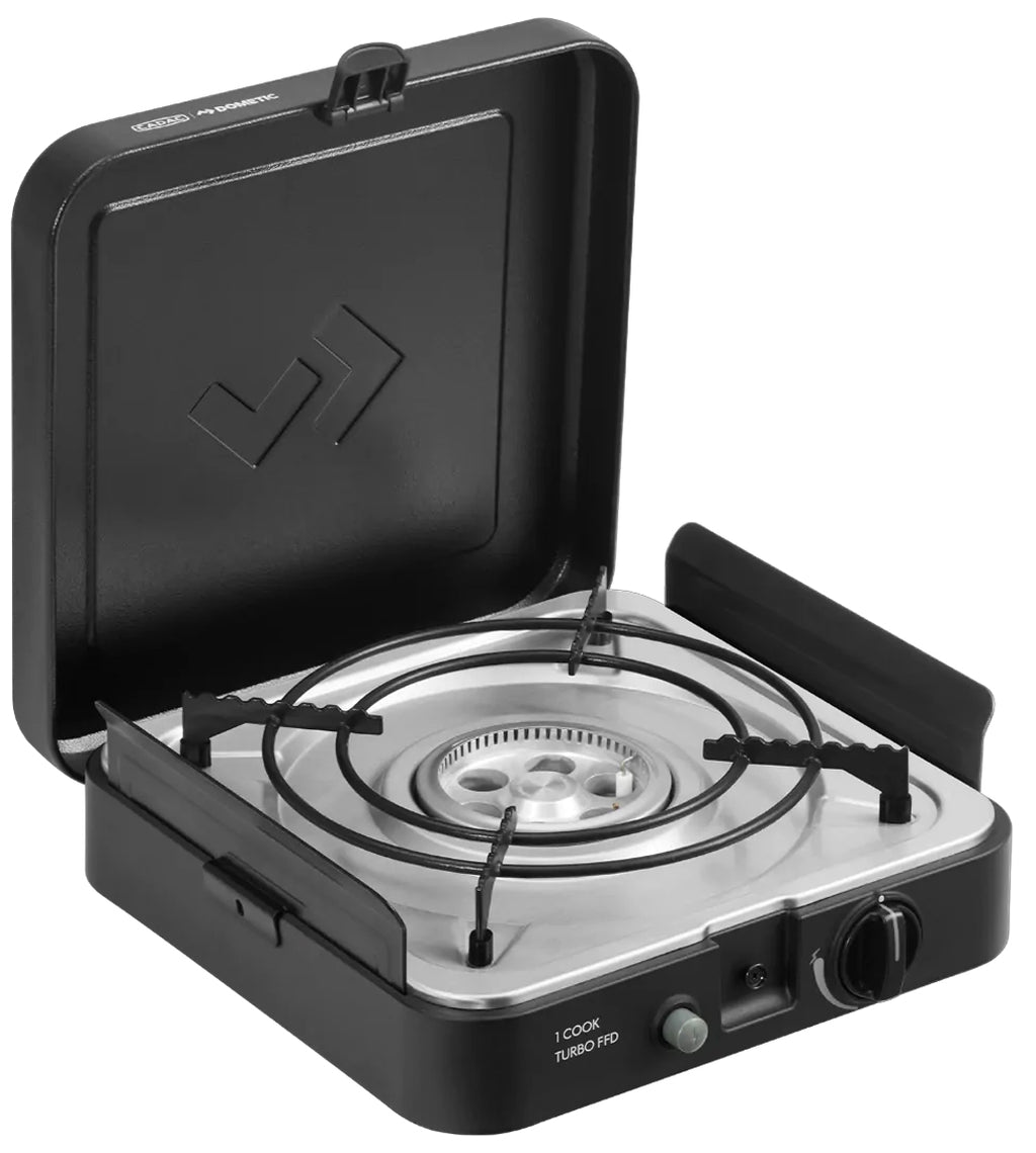 Campingkoker 1-Cook Turbo Pro FFD Combo 50 mbar montert med lokk
