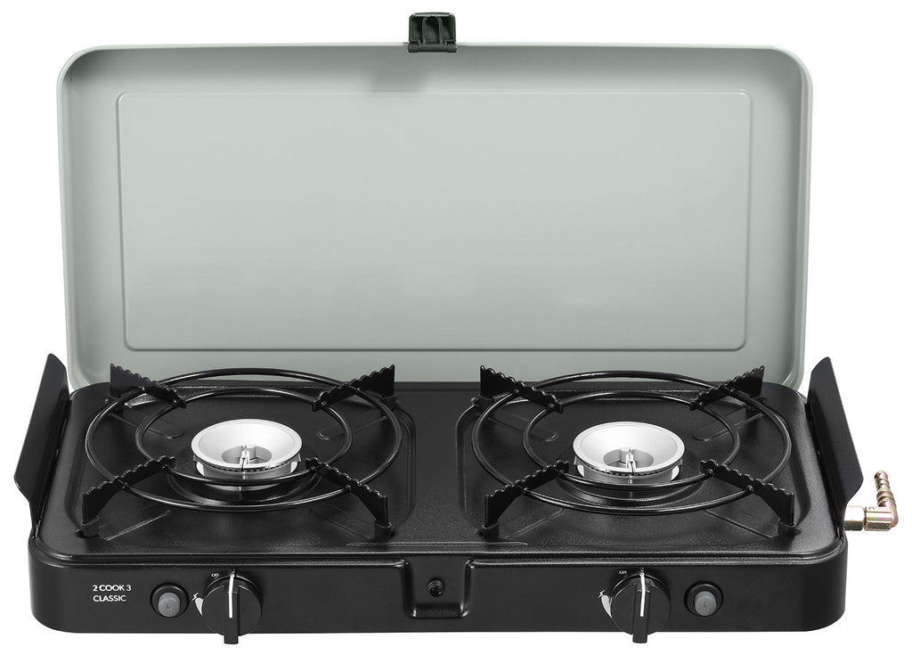 Campingkoker 2-Cook 3 Classic Stove 2 brennere 30 mbar bakside