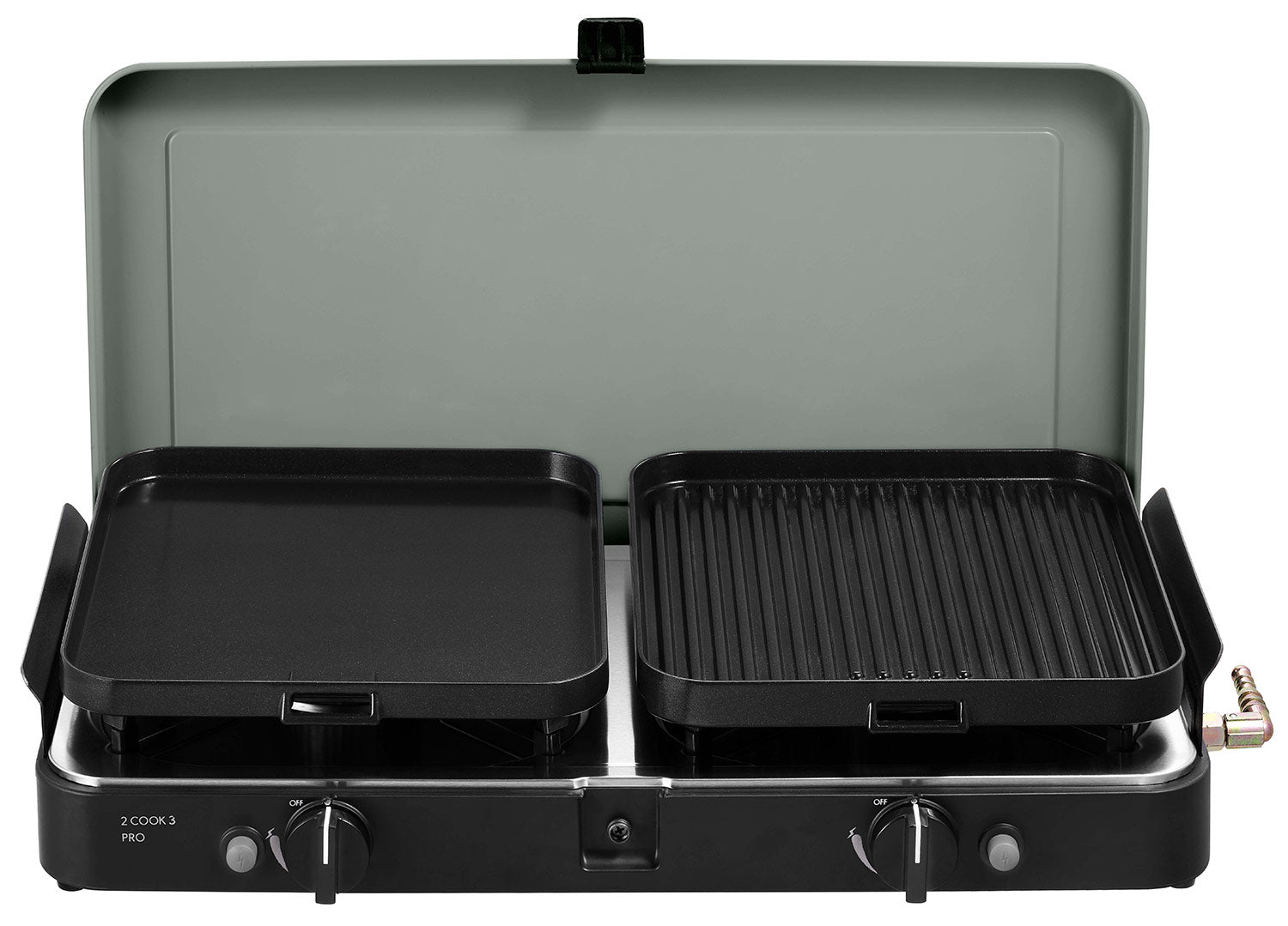 Campingkoker 2-Cook 3 Pro Deluxe 2 brennere 50 mbar - CADAC bakside