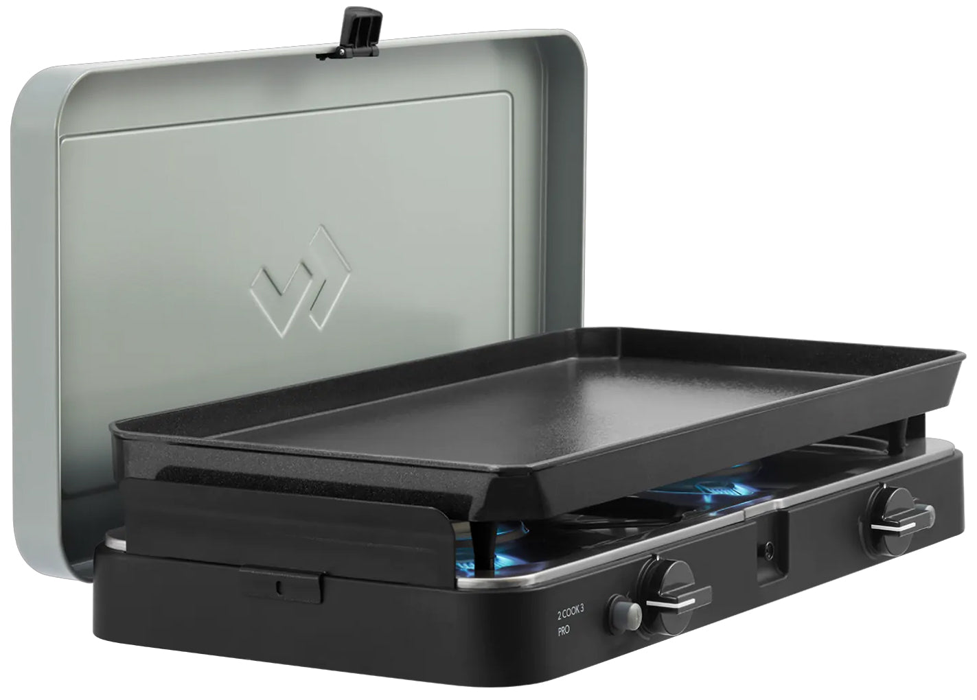 Campingkoker 2-Cook 3 Pro Plancha 2 brennere 50 mbar - CADAC detalj av brennere