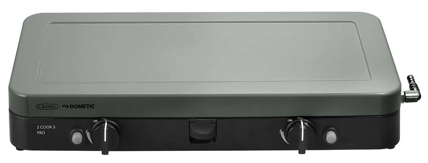 Campingkoker 2-Cook 3 Pro Plancha 2 brennere 30 mbar - CADAC montert med plancha