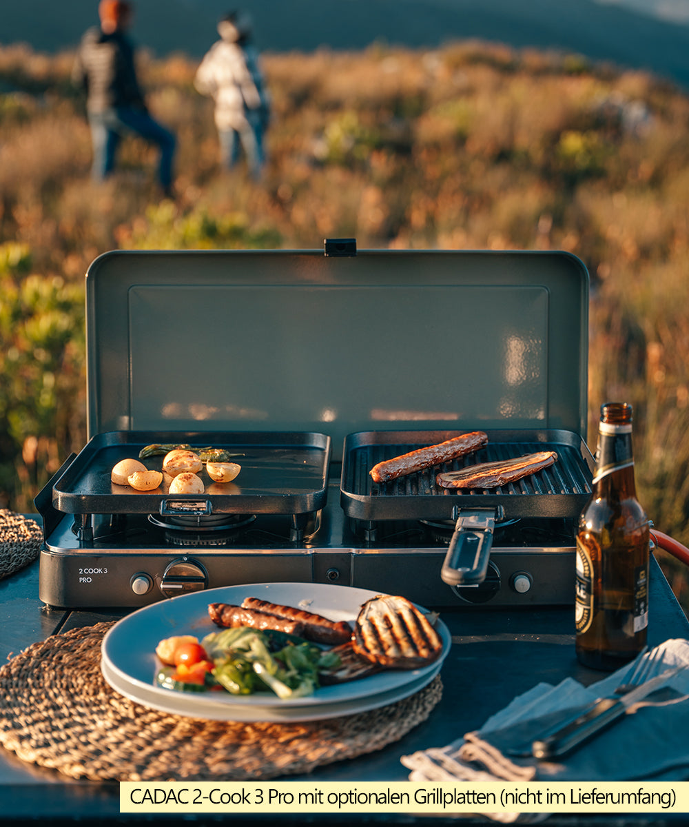 Campingkoker 2-Cook 3 Pro Stove 2 brennere 30 mbar - CADAC med tilbehør