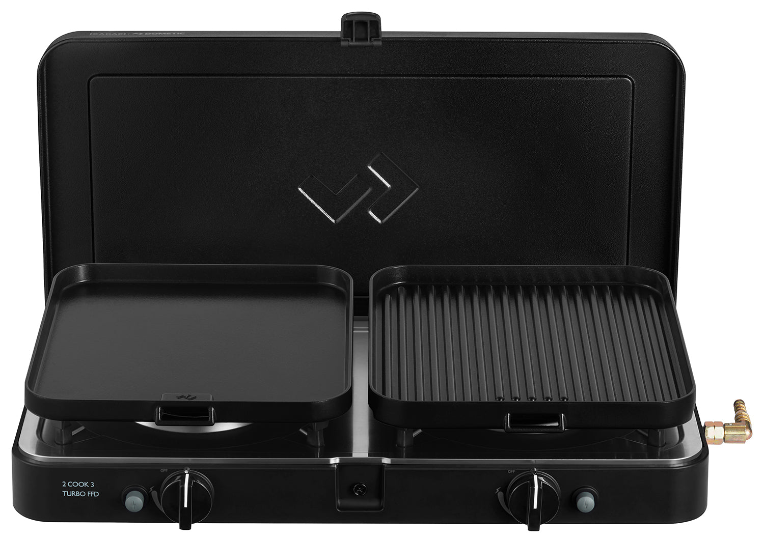 Campingkoker 2-Cook 3 Turbo FFD Deluxe 2 brennere 30 mbar bakside