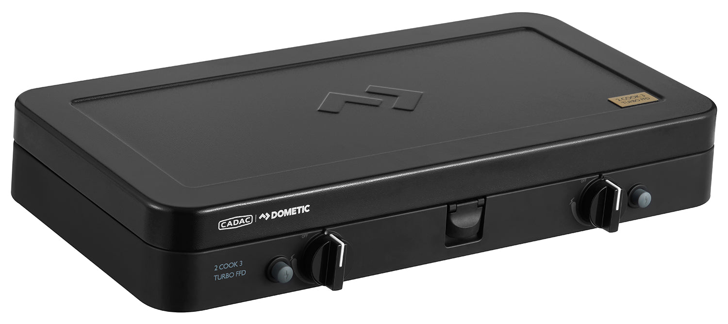 Detalj av brennere på Campingkoker 2-Cook 3 Turbo FFD Deluxe 2 brennere 30 mbar