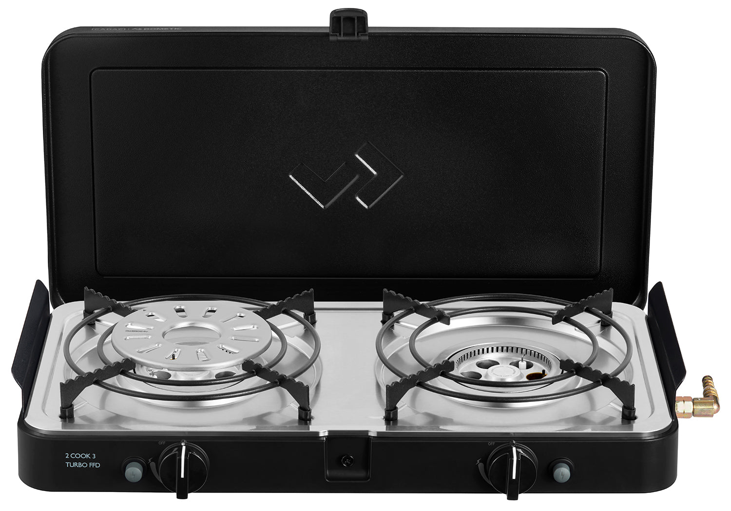 Campingkoker 2-Cook 3 Turbo FFD Stove sett bakfra