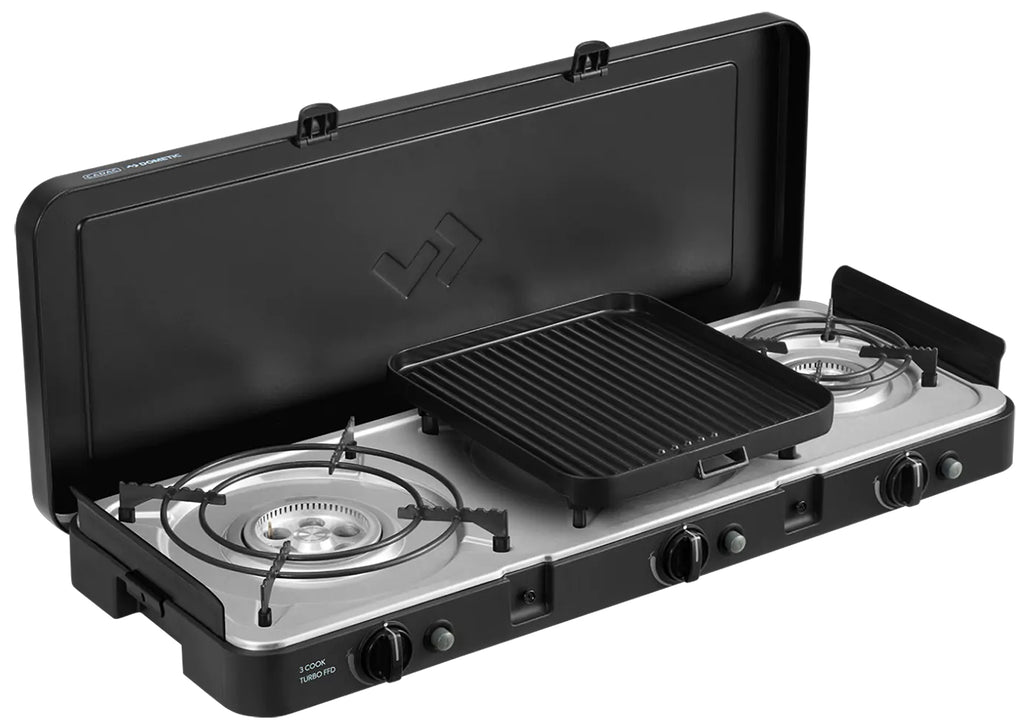 Detalj av grillplate på Campingkoker 3-Cook Turbo FFD Deluxe CADAC