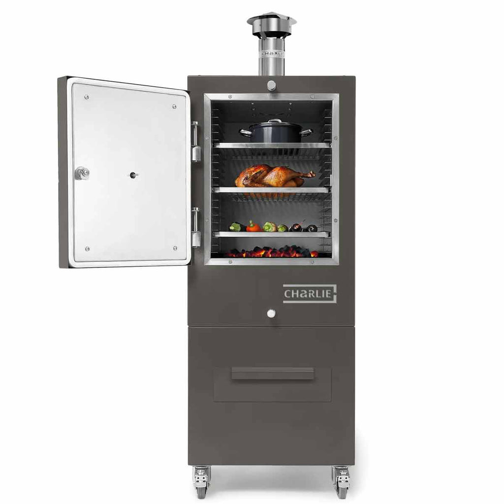 Charlie Oven kullovn med 9 ristnivåer rustfritt stål bakside