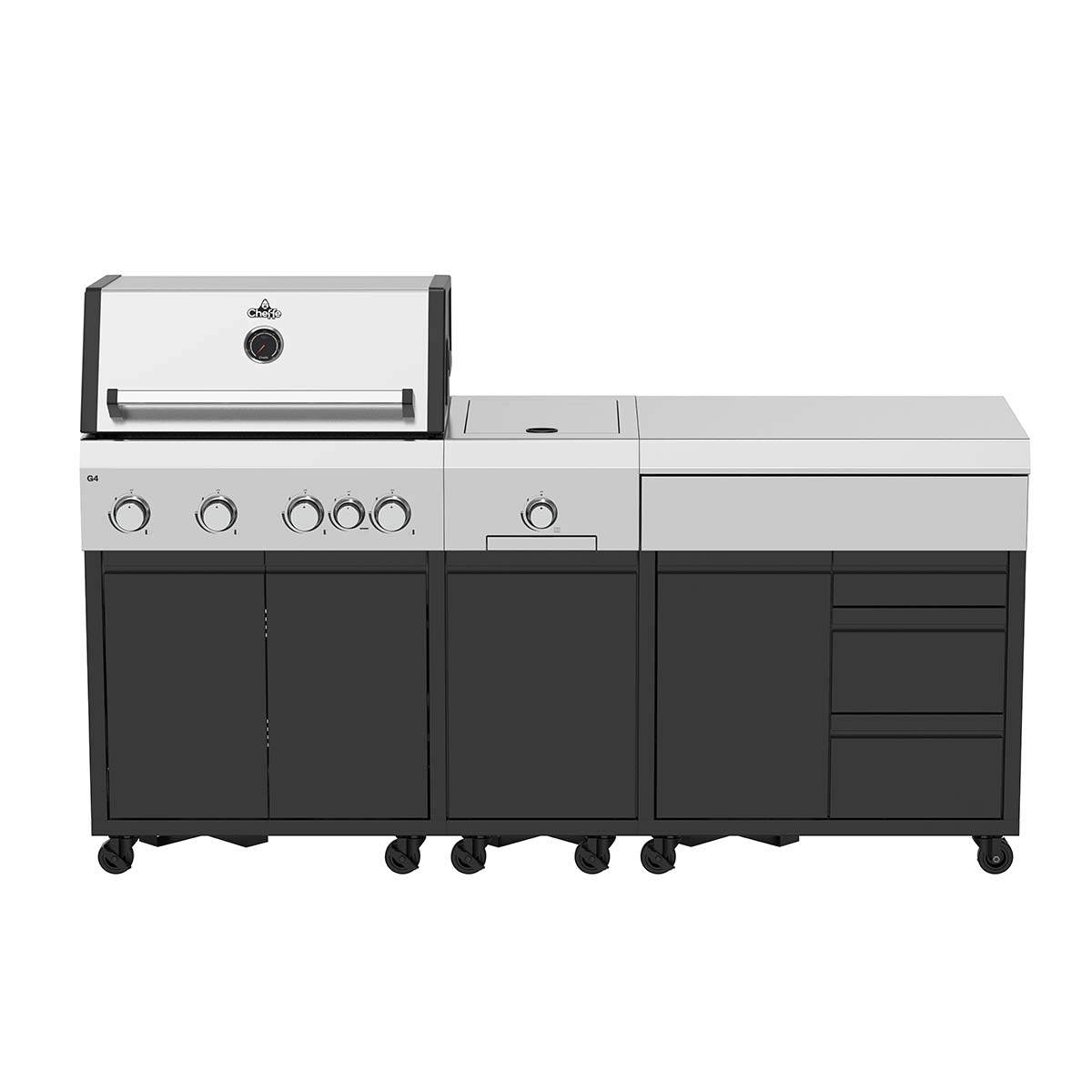 Cheffe utekjøkken XL200 med G4 grill forfra