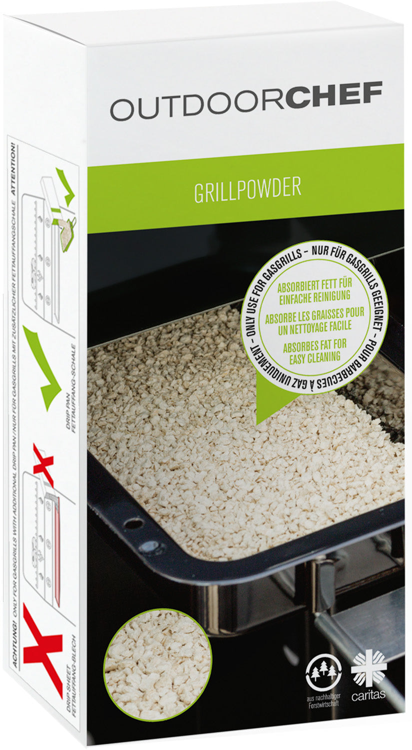 Cleaning Grill Powder fettabsorberende granulat 1 kg fra Outdoorchef for enkel fettabsorbering