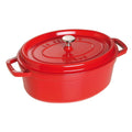 Cocotte 29 cm kirsebærrød støpejern fra Staub for jevn varmefordeling