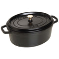 Cocotte oval 31 cm svart støpejern - STAUB forfra