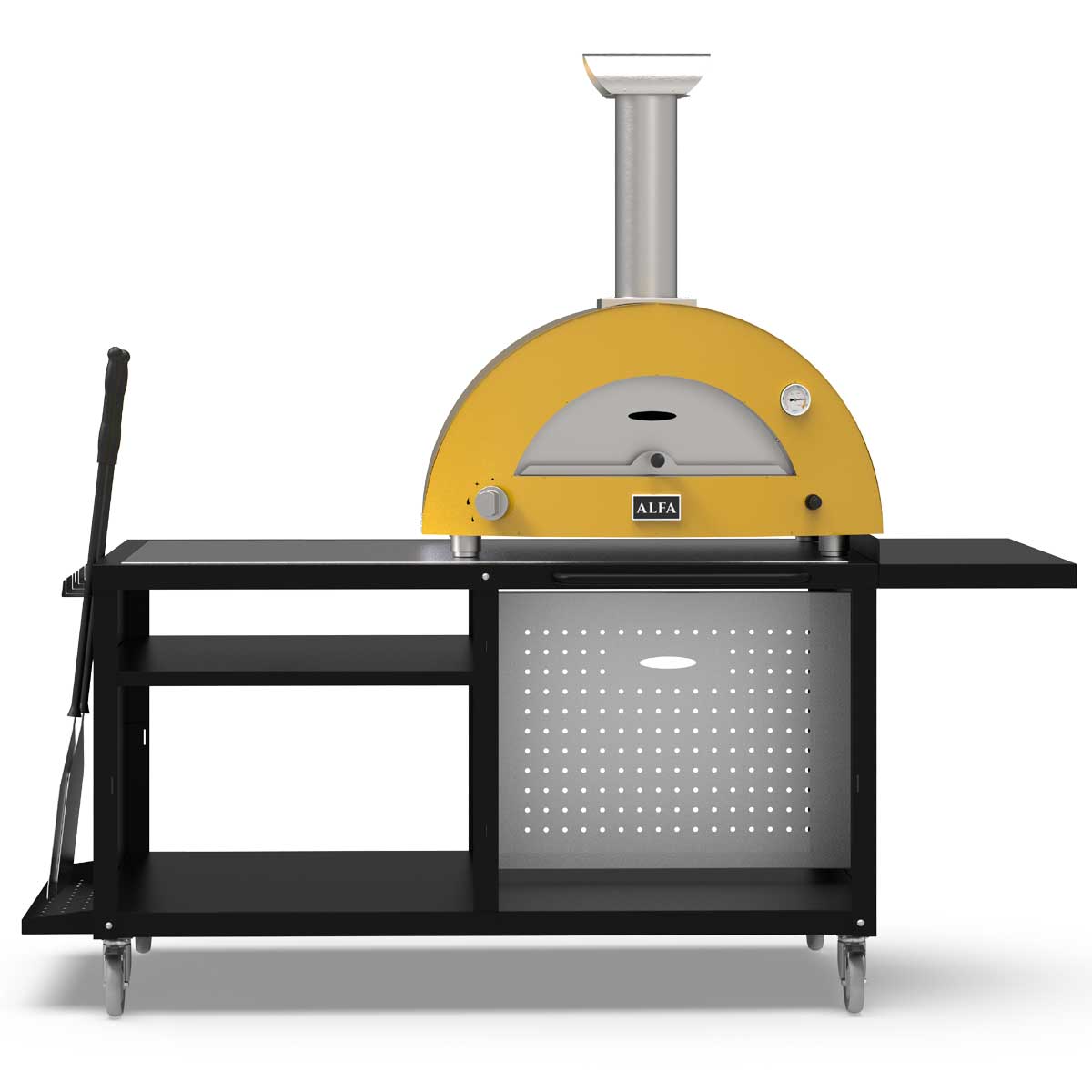 Cooking Station 160 rustfritt stål arbeidsplate håndtak for manøvrering