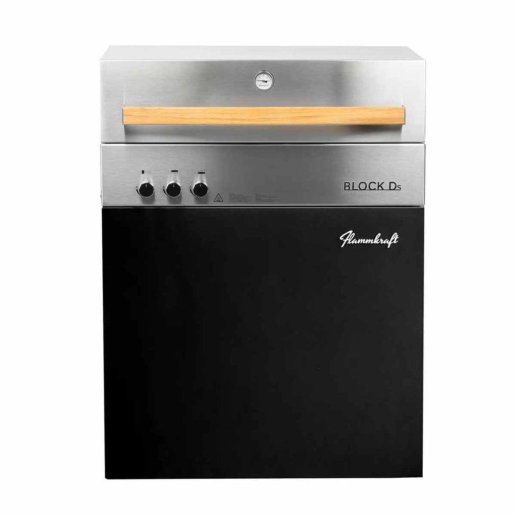 Detaljbilde av brennere på Gassgrill Block Ds Gen. 5 svart 2 brennere rustfritt stål