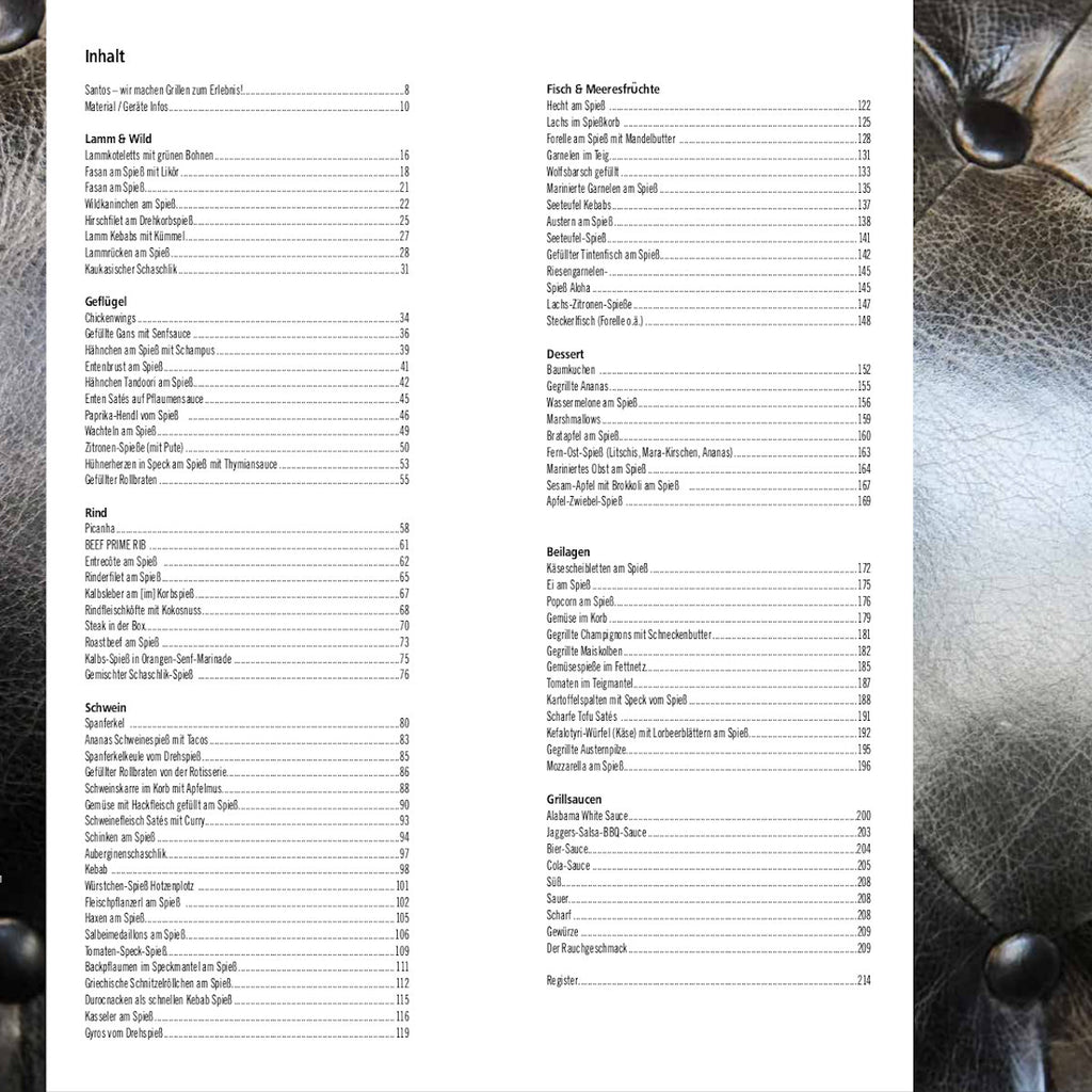 Dreiespidd-bok med over 90 oppskrifter - SANTOS detalj av oppskrifter