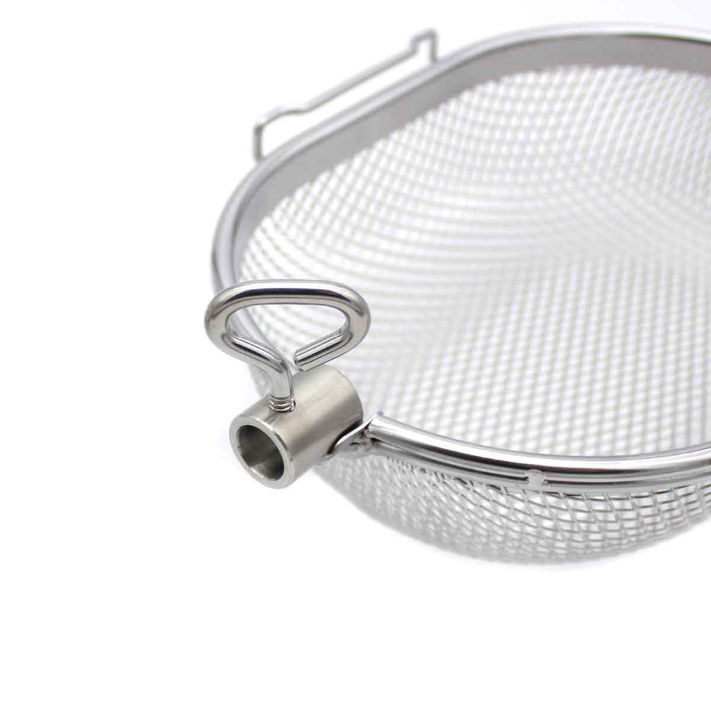 Dreiespidd grillkurv XS rustfritt stål for smale griller - SANTOS bakside