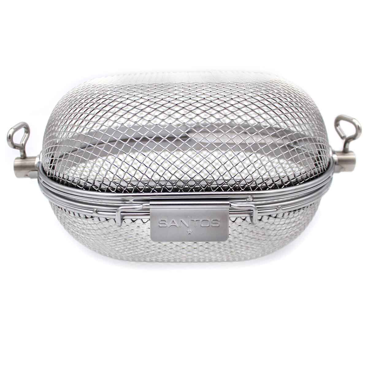 Dreiespidd grillkurv XS rustfritt stål for smale griller SANTOS forfra