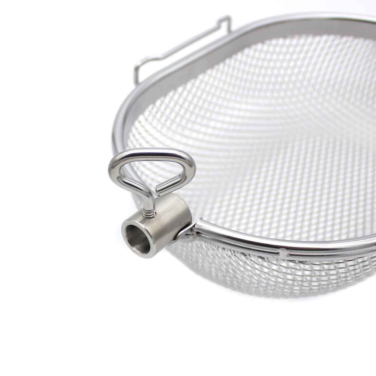 Baksiden av Dreiespidd grillkurv XS rustfritt stål for smale griller SANTOS
