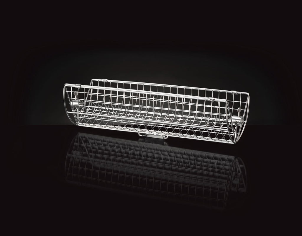 Montert Dreiespidd-kurv med to kammer rustfritt stål 48 cm på grill