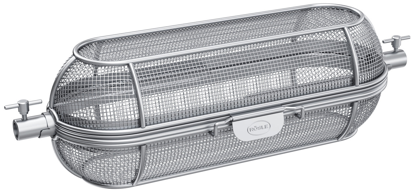 Dreiespidd-kurv rustfritt stål 36 cm - Rösle for små grillretter