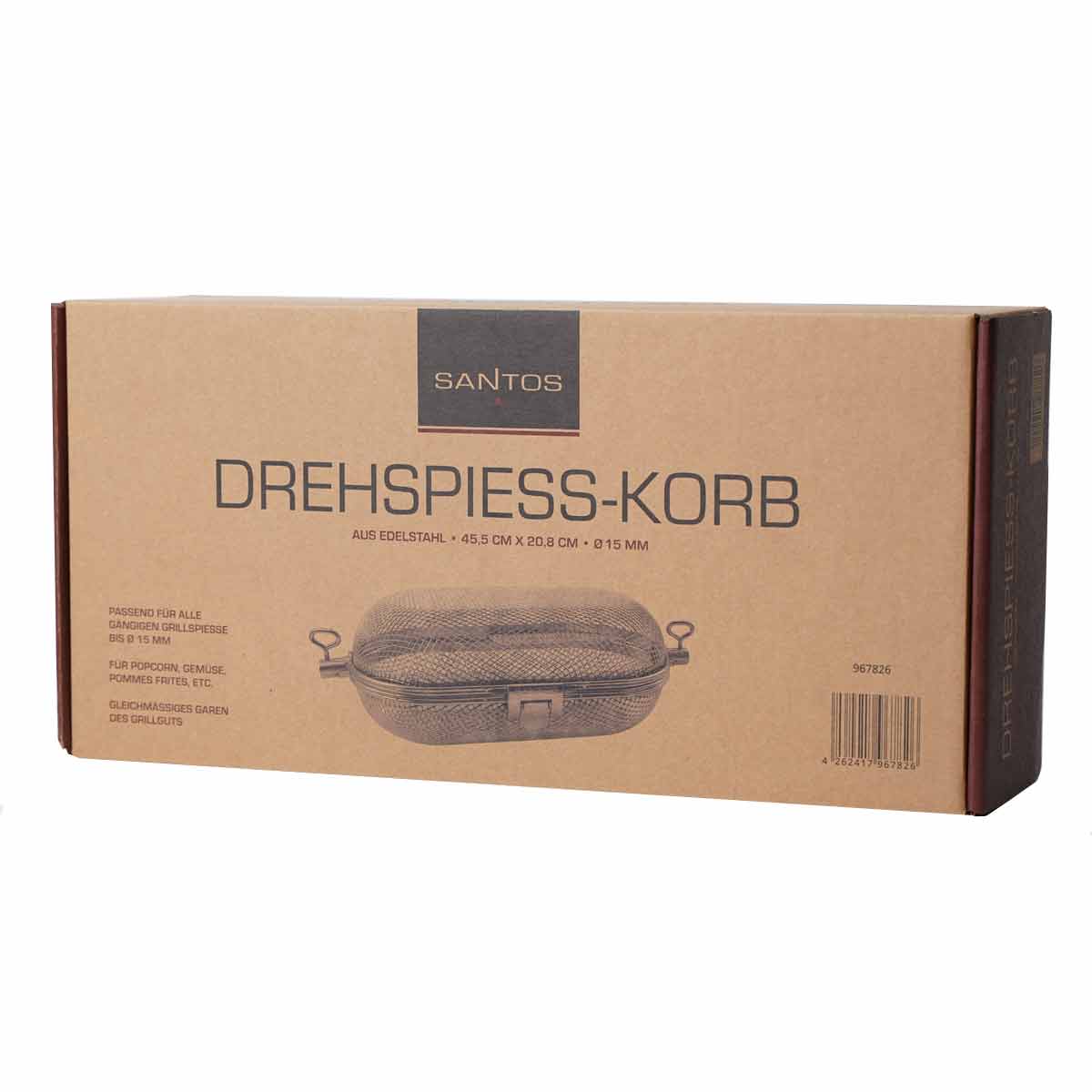 Dreiespidd-kurv rustfritt stål for rotisserie - SANTOS i bruk med grønnsaker
