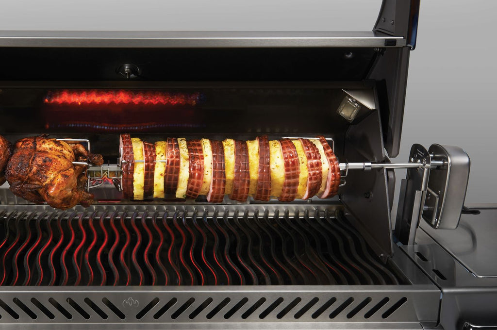 Detalj av motor og spidd på Dreiespidd for LEX605 LEX730 PRO605 trekull rustfritt stål