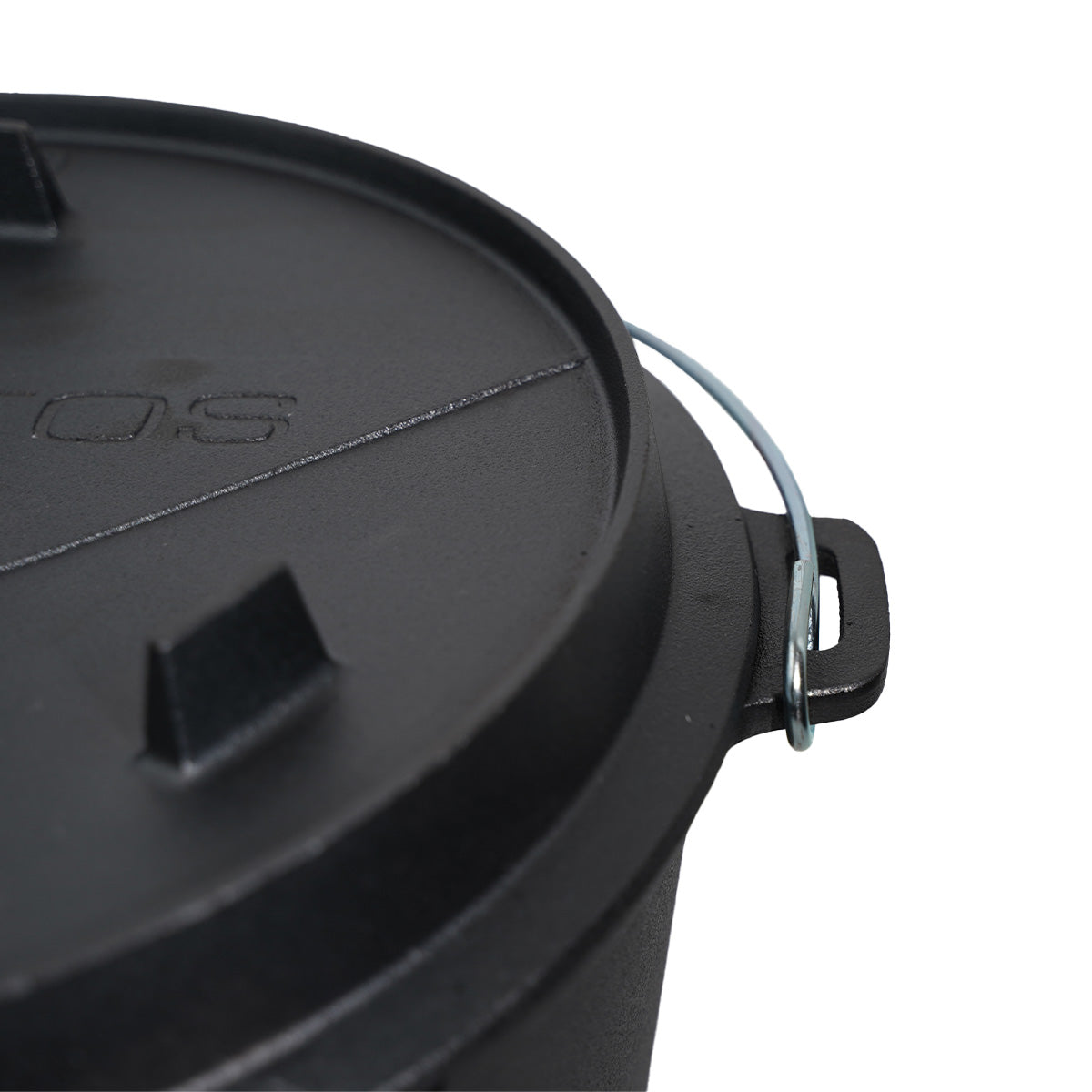 Dutch oven 12 qt med føtter Safe Stand Edition - SANTOS montert på grill