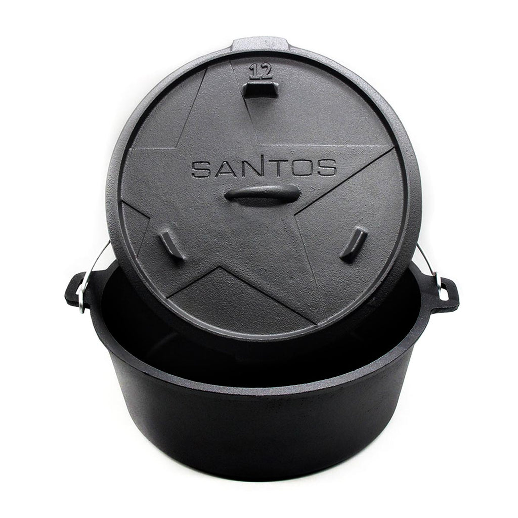 Dutch oven 12 qt uten føtter støpejern - SANTOS forfra