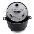Dutch oven 4,5 qt med føtter støpejern 3,7 liter forfra