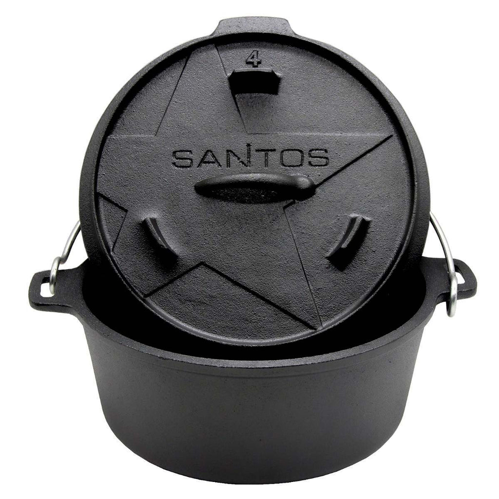 Dutch oven 4,5 qt uten føtter støpejern forfra SANTOS