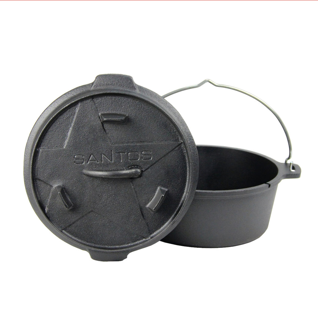Montert Dutch oven 4,5 qt uten føtter støpejern SANTOS
