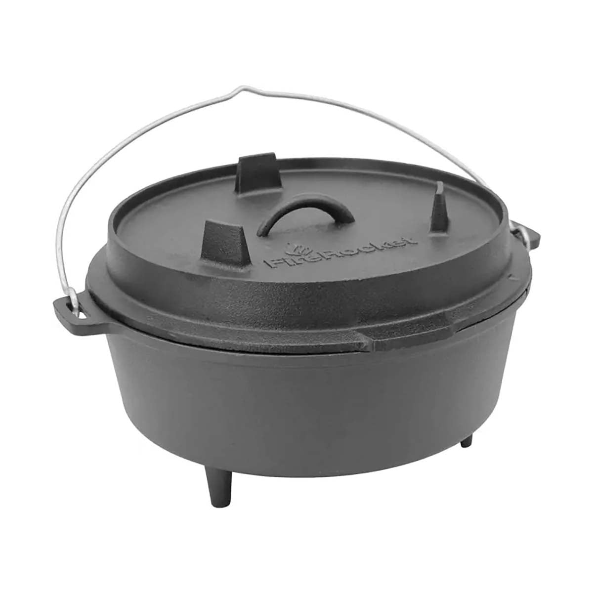 Dutch oven 6 qt 5,5 l med trefot støpejern forfra