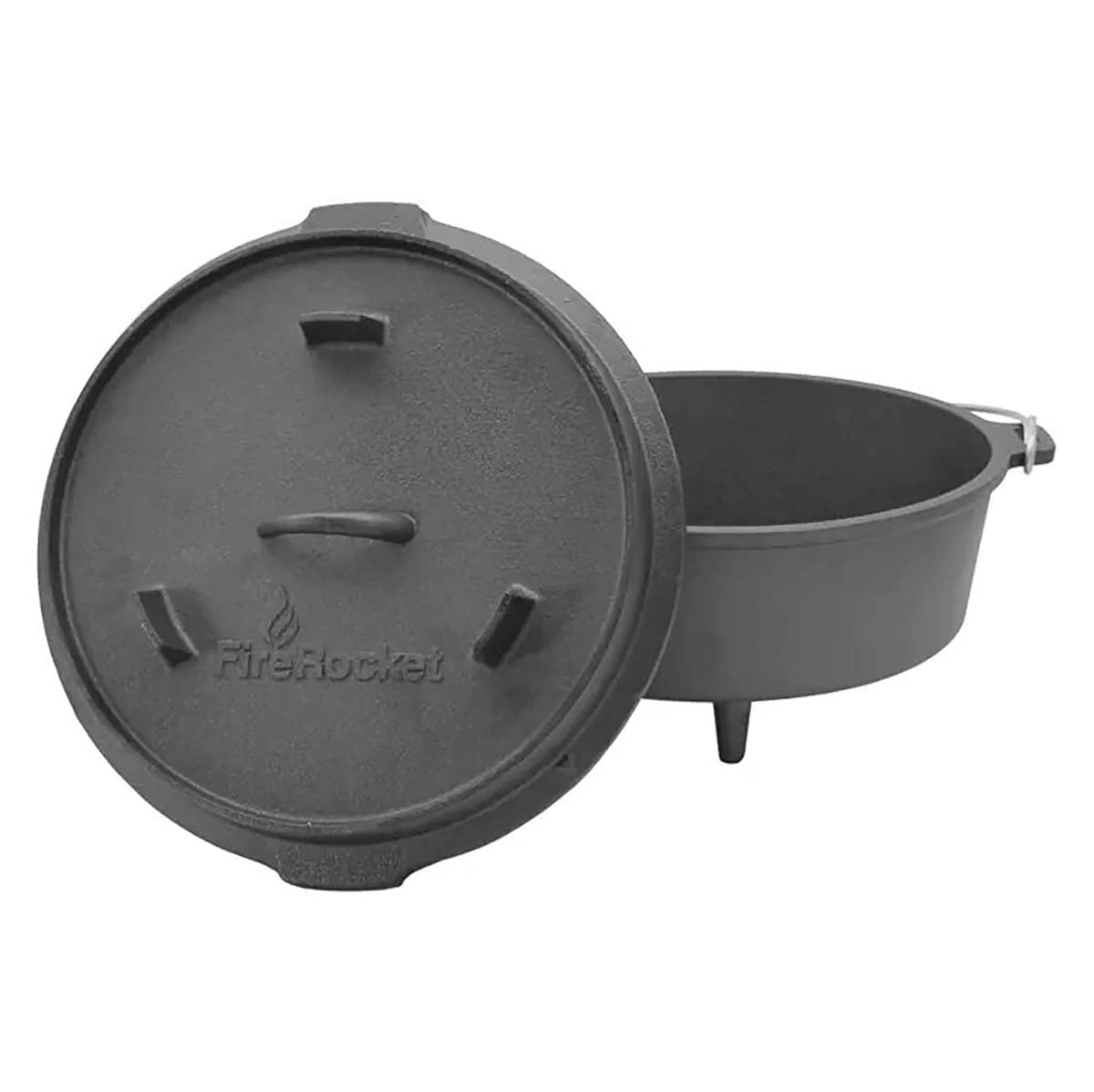Detalj av Dutch oven 6 qt 5,5 l med trefot støpejern