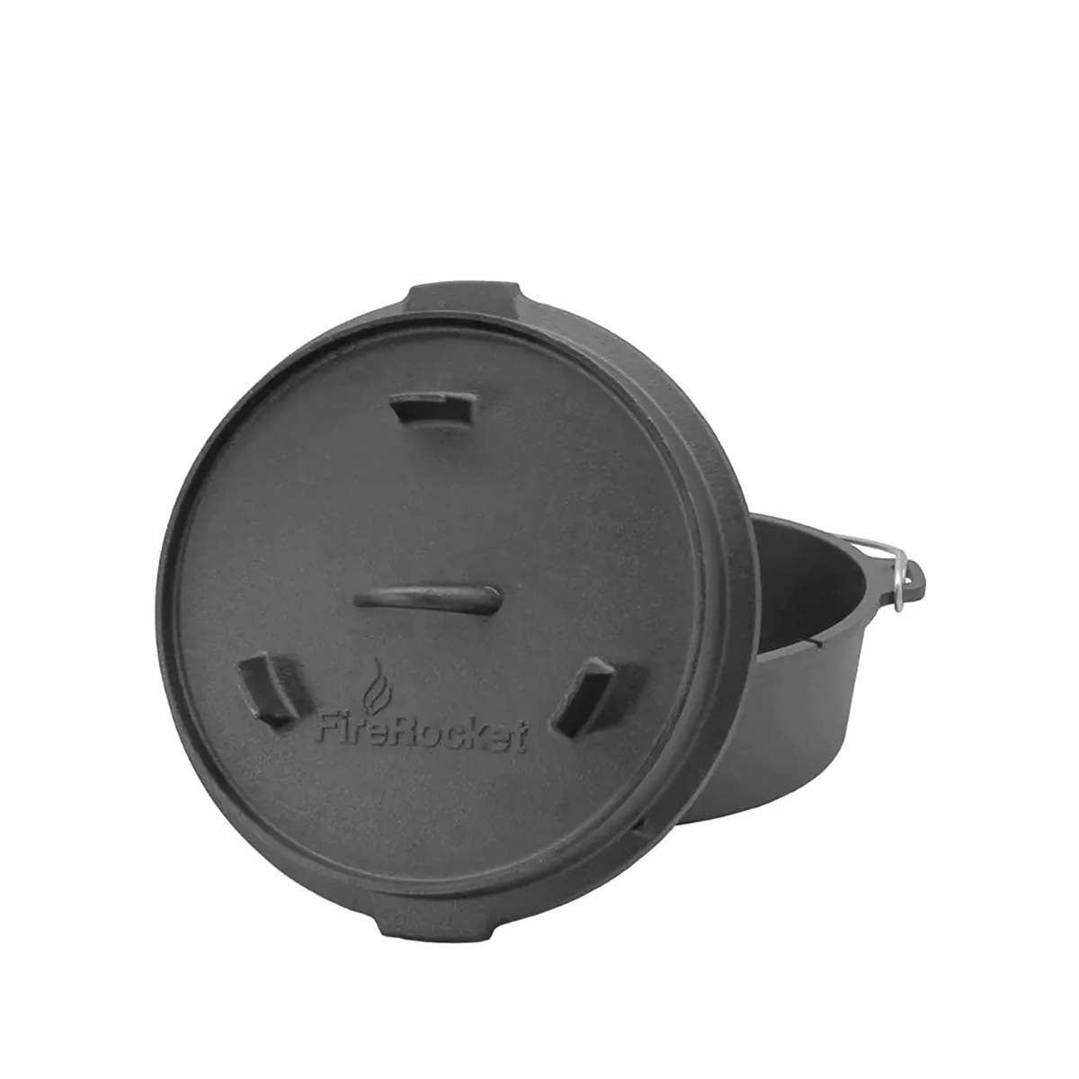 Dutch oven 6 qt 5,5 l støpejern uten føtter - FireRocket nærbilde av støpejern