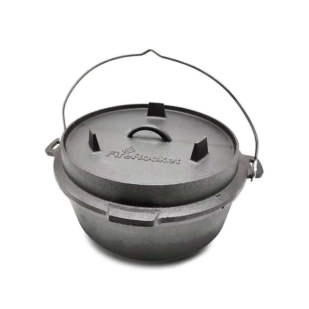Dutch oven 6 qt 5,5 l støpejern uten føtter - FireRocket på grill
