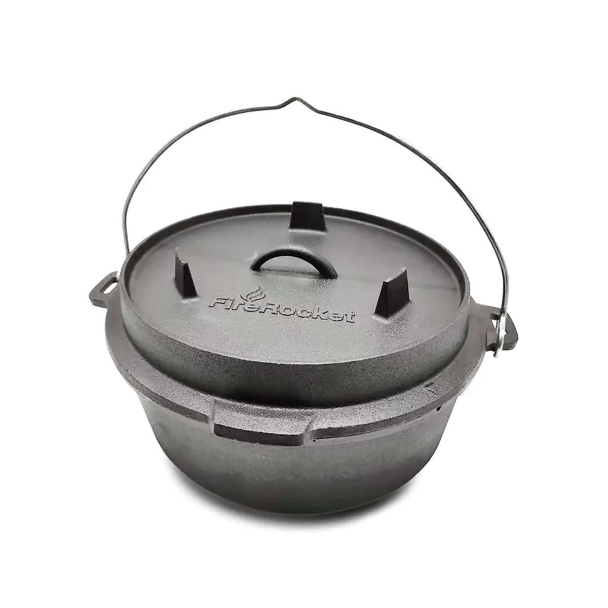 Dutch oven 6 qt 5,5 l støpejern uten føtter - FireRocket på grill