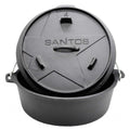 Dutch oven 6 qt støpejern uten føtter - SANTOS forfra