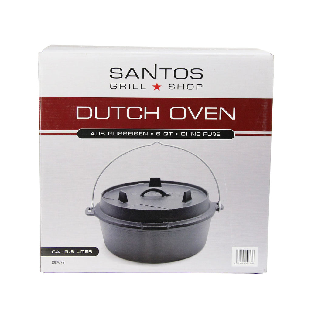 Dutch oven 6 qt støpejern uten føtter - SANTOS bruker på bål